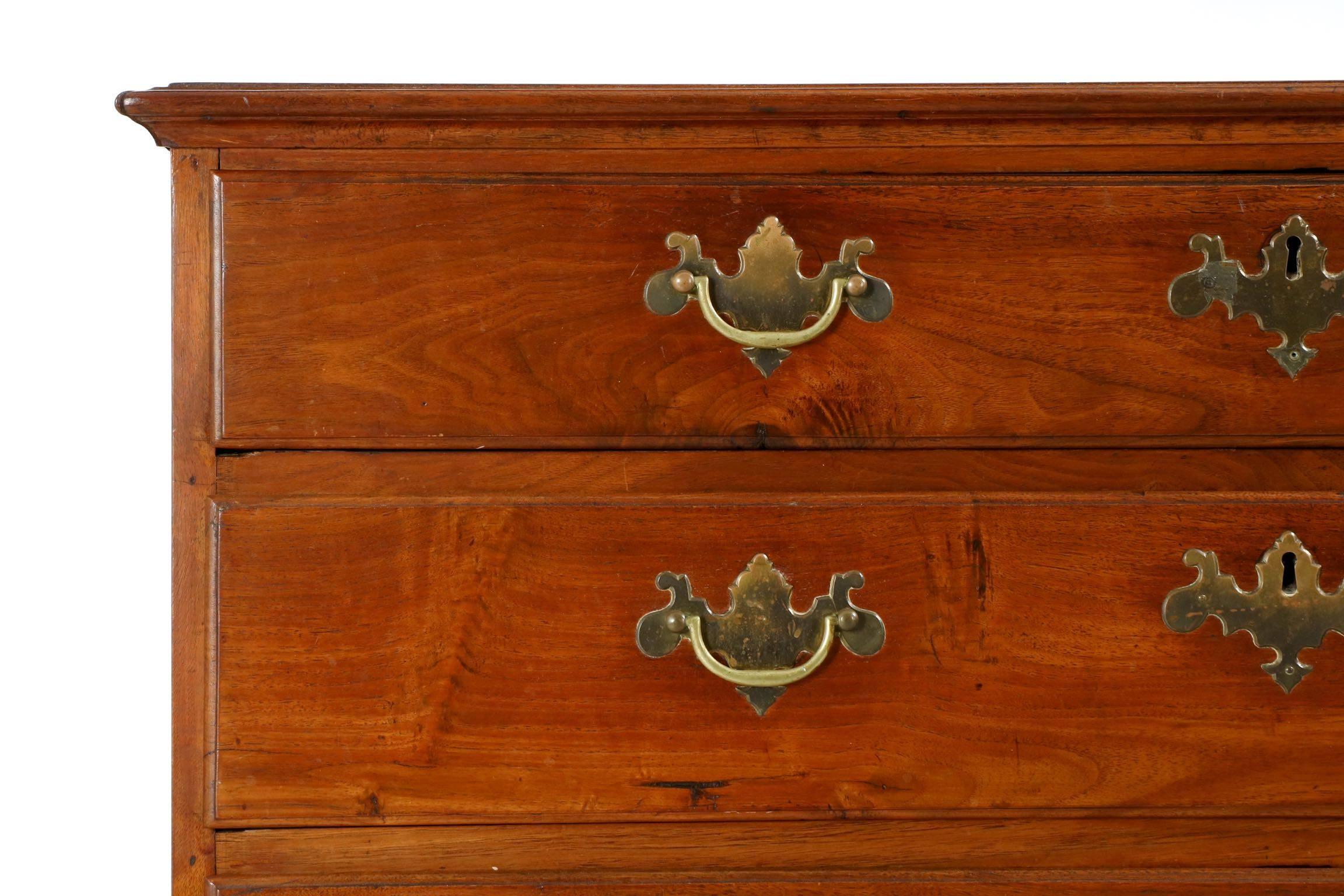 18th Century American Chippendale Walnut Antique Chest of Drawers 1