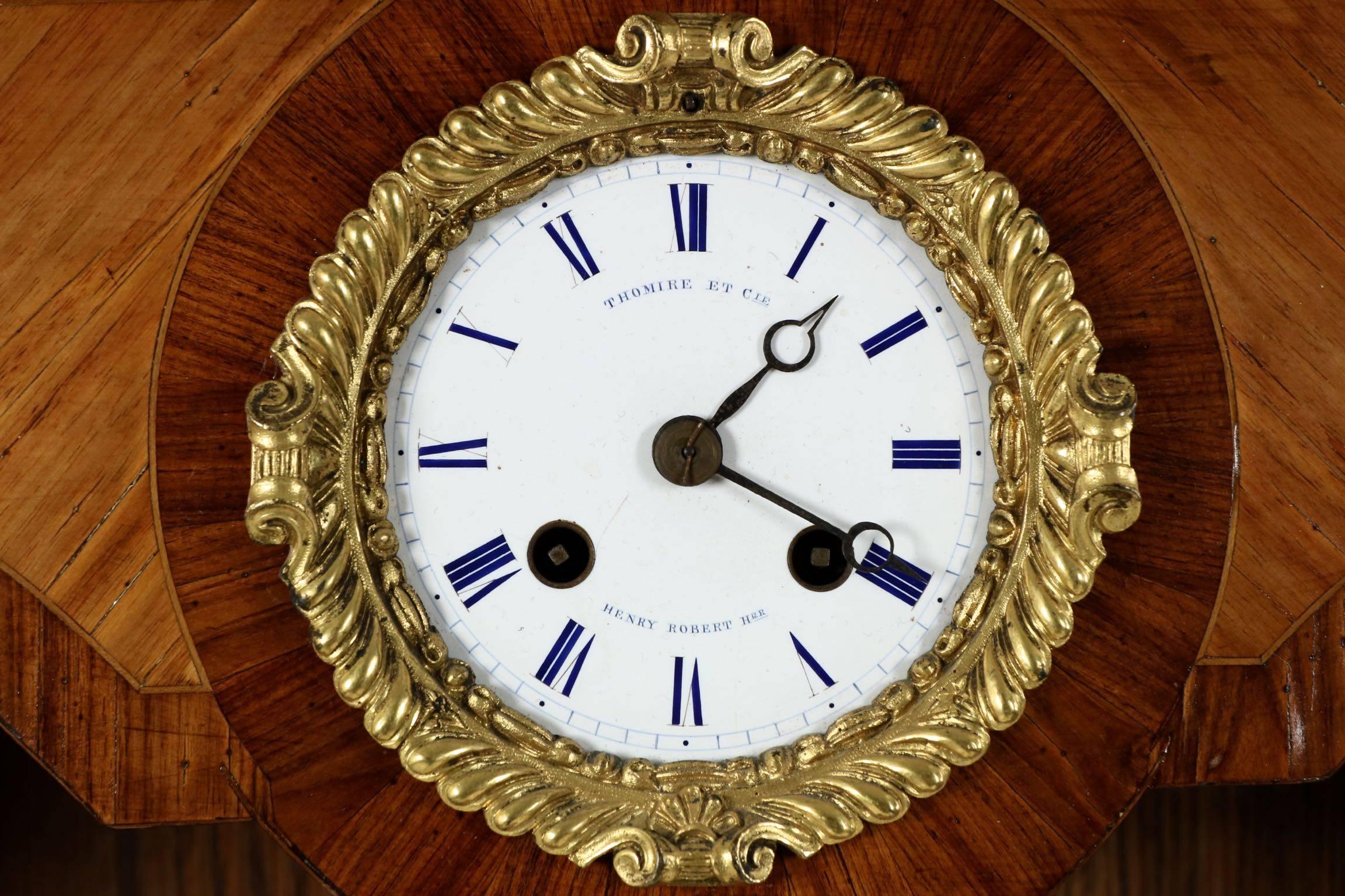 19th Century Louis XV Style French Antique Biblioteque Bookcase with Clock, 20th Century