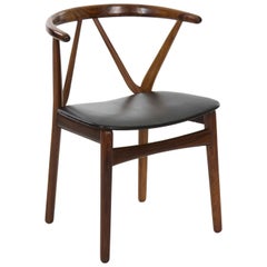 Midcentury Danish Modern Hoop Back Armchair by Henning Kjaernulf, circa 1950s