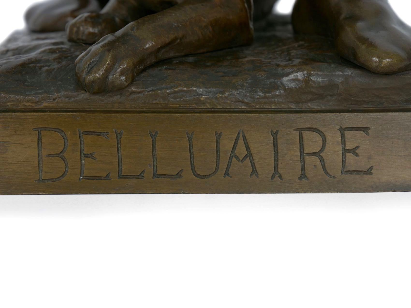 Sculpture française en bronze ancien Belluaire d’Eugène Marioton 7