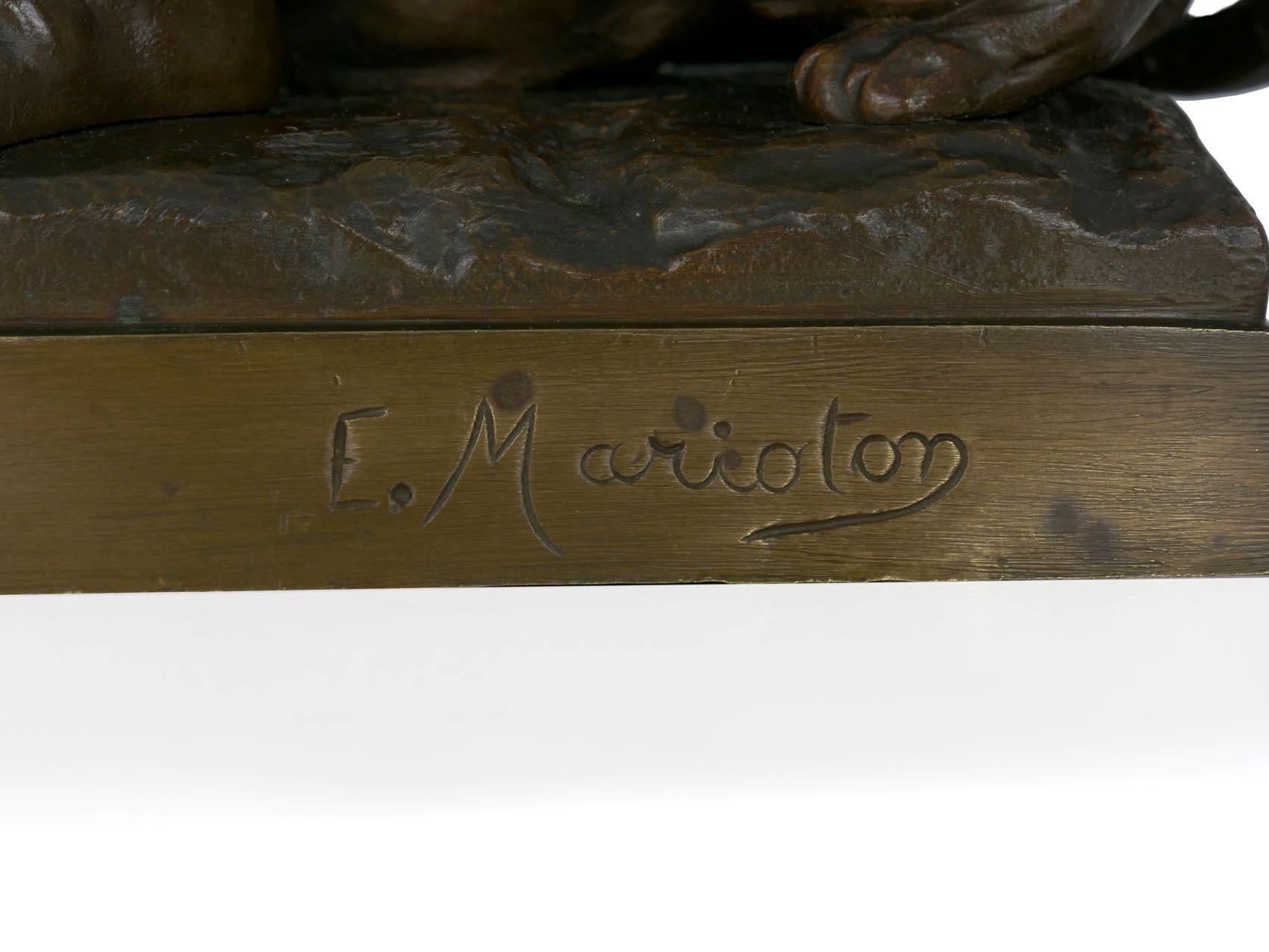 Sculpture française en bronze ancien Belluaire d’Eugène Marioton 8