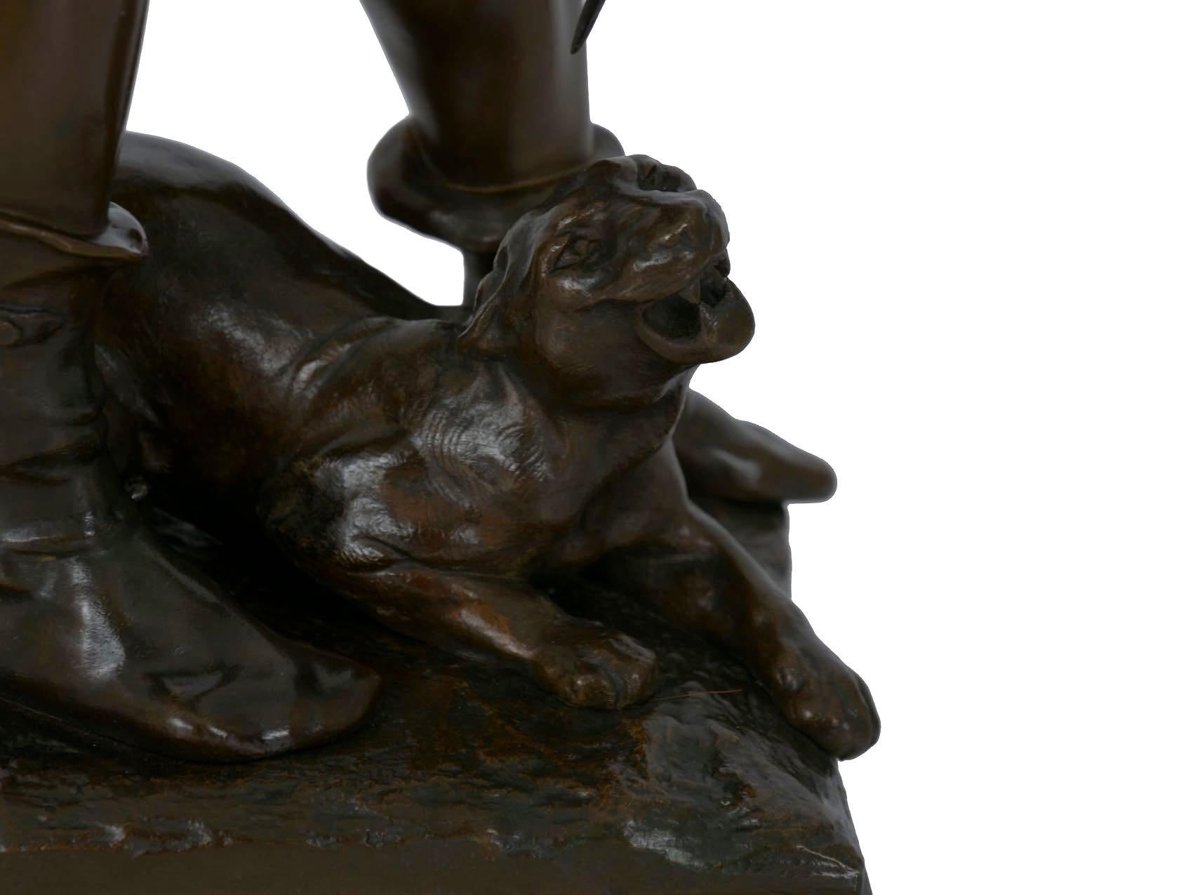 Sculpture française en bronze ancien Belluaire d’Eugène Marioton 11