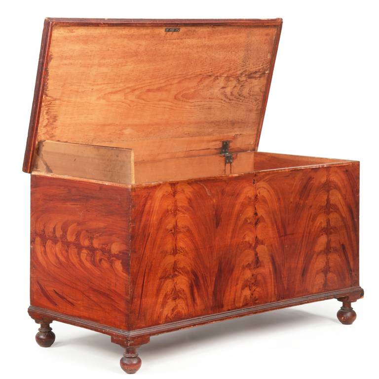 Antique American Blanket Chest Flame Painted Pennsylvania Circa Antique American Blanket Chest Flame