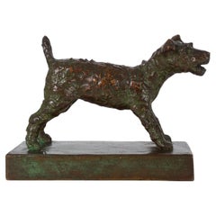 American Antique Bronze Sculpture of a Terrier Dog by Edith B. Parsons & Gorham