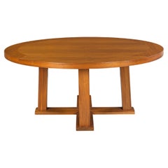 Modern Christian Liaigre for Holly Hunt Walnut Circular Round Dining Table