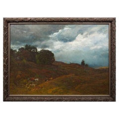 American Impressionism Painting of Sheep in Landscape by John Joseph Enneking