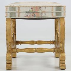 Minton-Spidell Empire Style Carved Giltwood Foot Stool, 21st Century