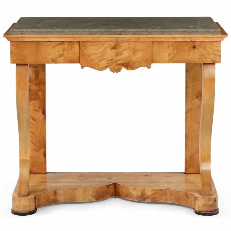 Fine Biedermeier Birch Pier Console Table, Germany or Austria, circa