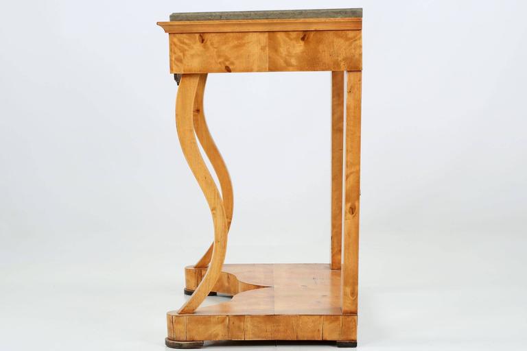Fine Biedermeier Birch Pier Console Table, Germany or Austria, circa