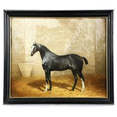Jonny Audy Antique Equestrian Horse Painting, circa 1875