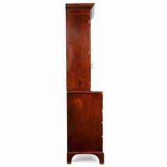 Diminutive English George III Mahogany Secretary Desk with Bookcase, circa 1780