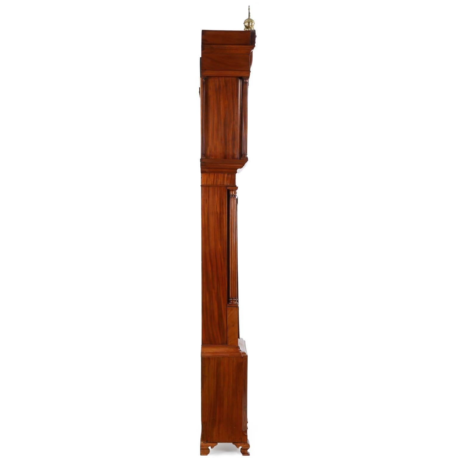 Great Britain (UK) English Georgian Mahogany Antique Tall Case Clock Tribute to Admiral Nelson