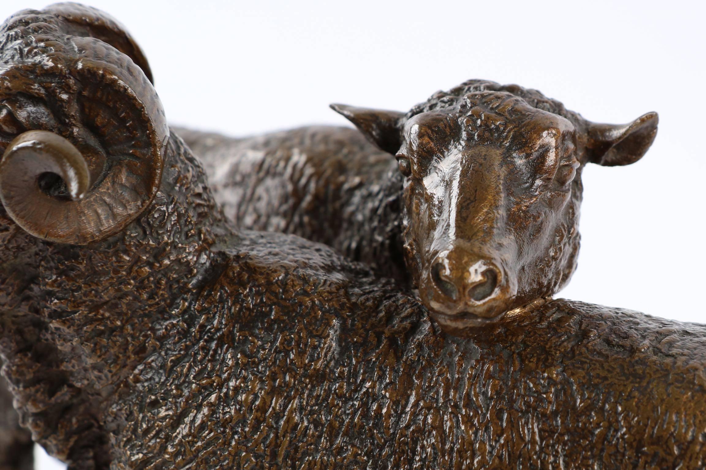 Patinated Isidore Bonheur Bronze Sculpture of Sheep, 