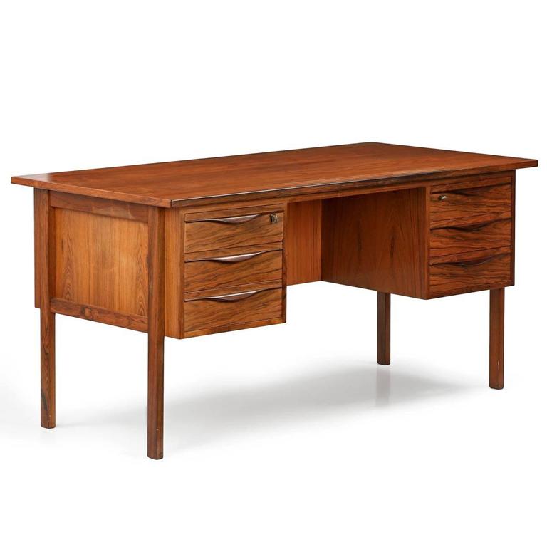 Danish MidCentury Modern Rosewood Executive Desk with Hidden Compartment at 1stDibs executive
