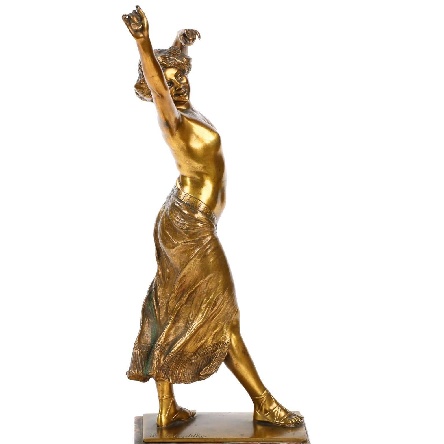 FRANZ PELESCHKA (GERMAN, B. 1873) ART DECO BRONZE SCULPTURE
