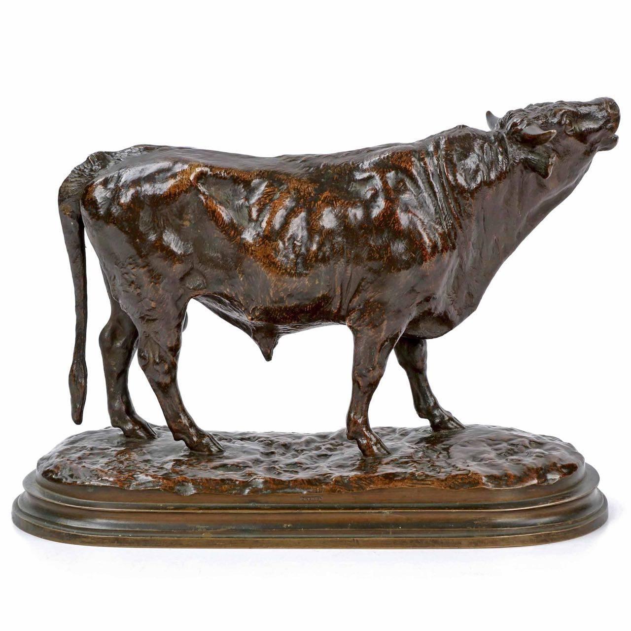 sculpture bronze taureau