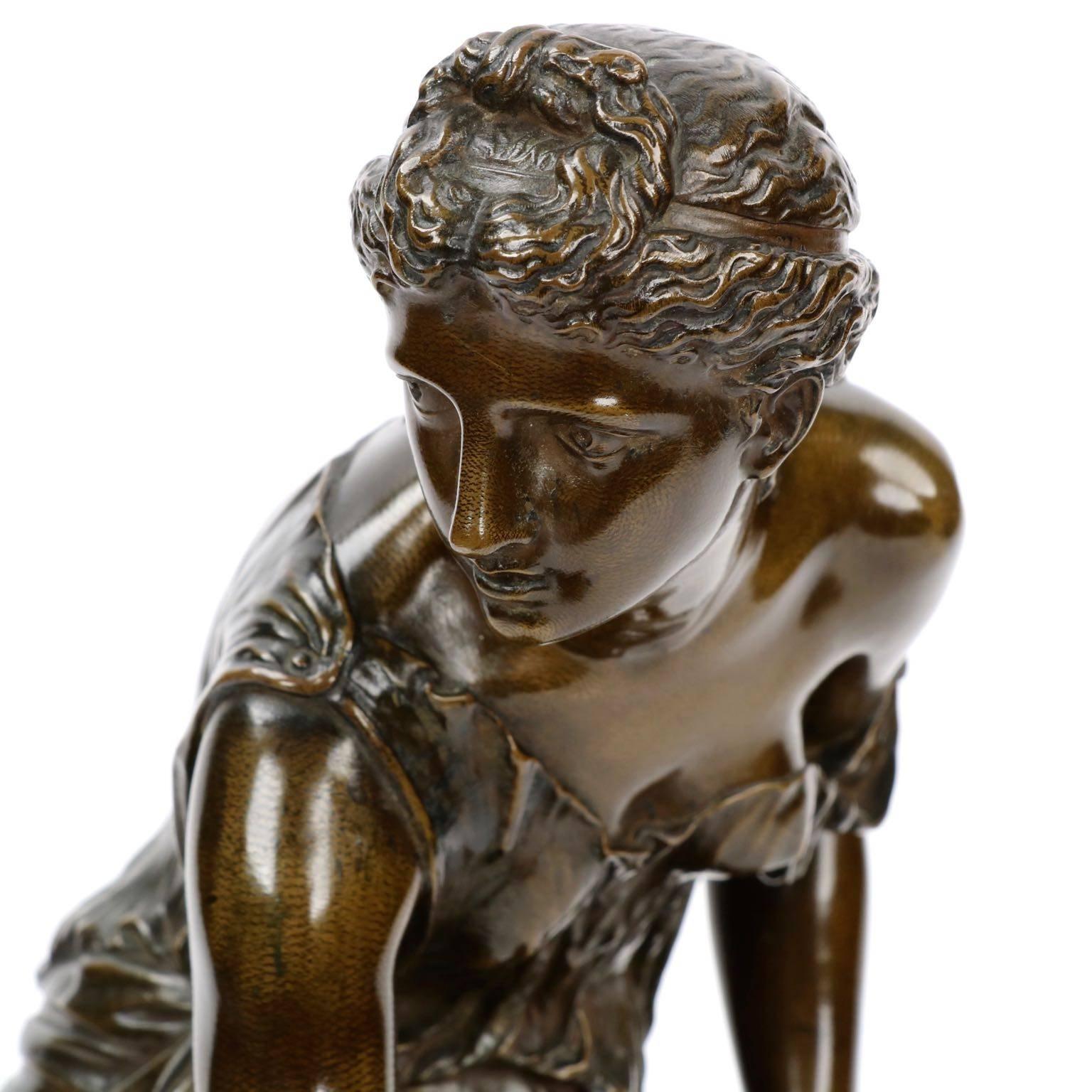 Etienne-Henri Dumaige Antique French Bronze Sculpture of Psyche In Excellent Condition In Shippensburg, PA