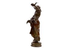Sculpture en bronze d'Emile Peynot "Interrompu", vers 1890