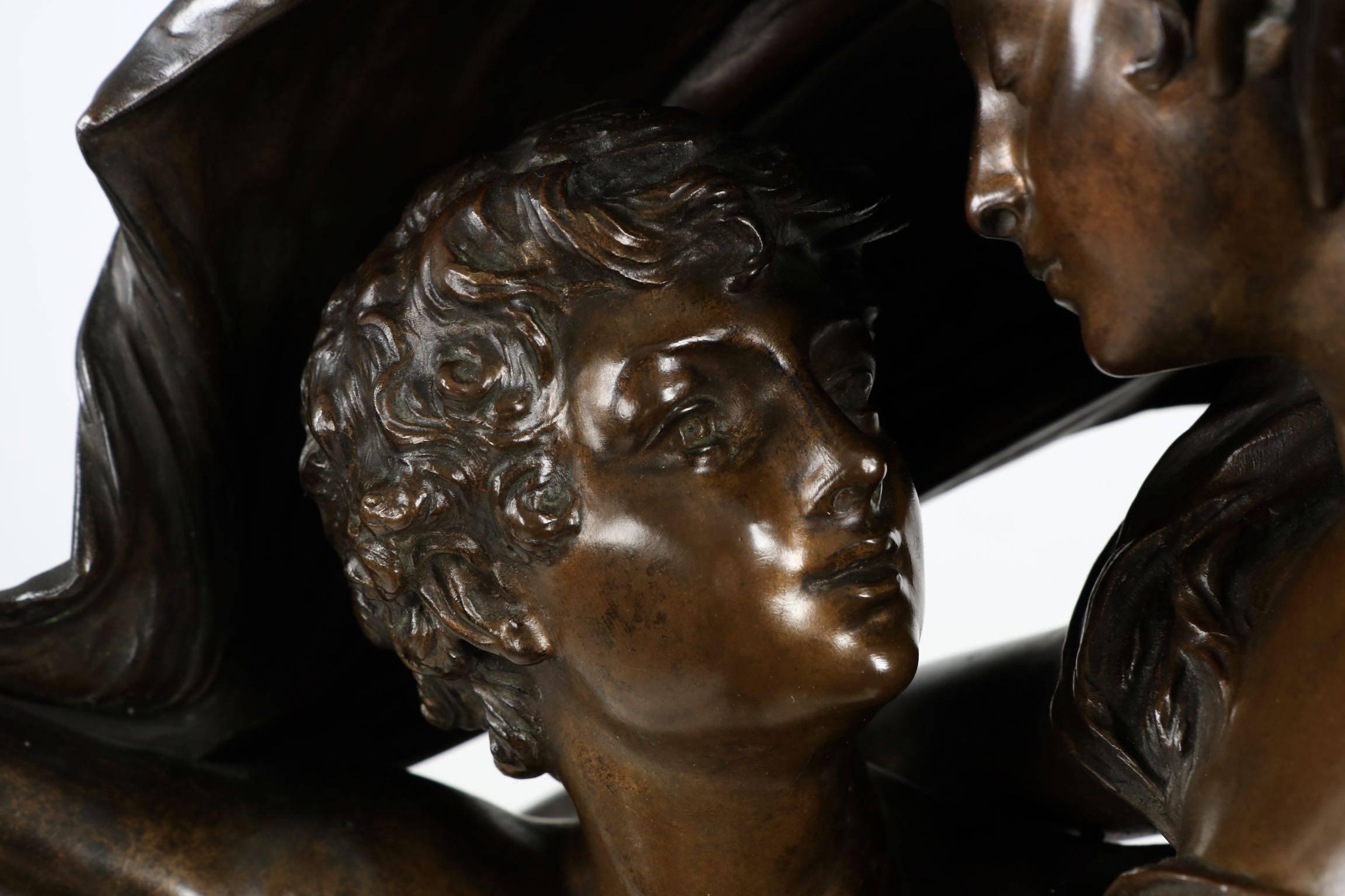Patinated Eugéne Marioton Bronze Group Sculpture of 