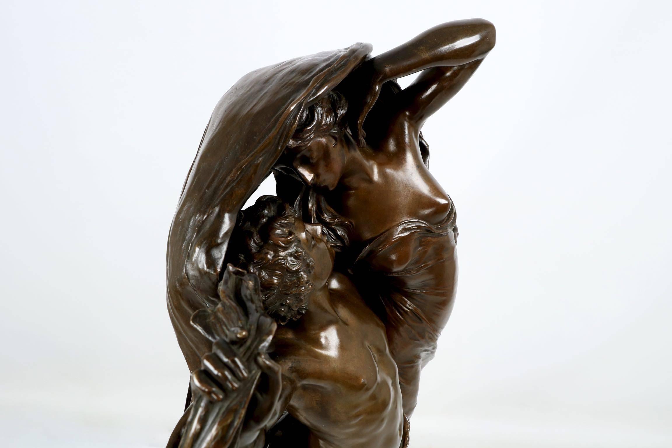 Eugéne Marioton Bronze Group Sculpture of 