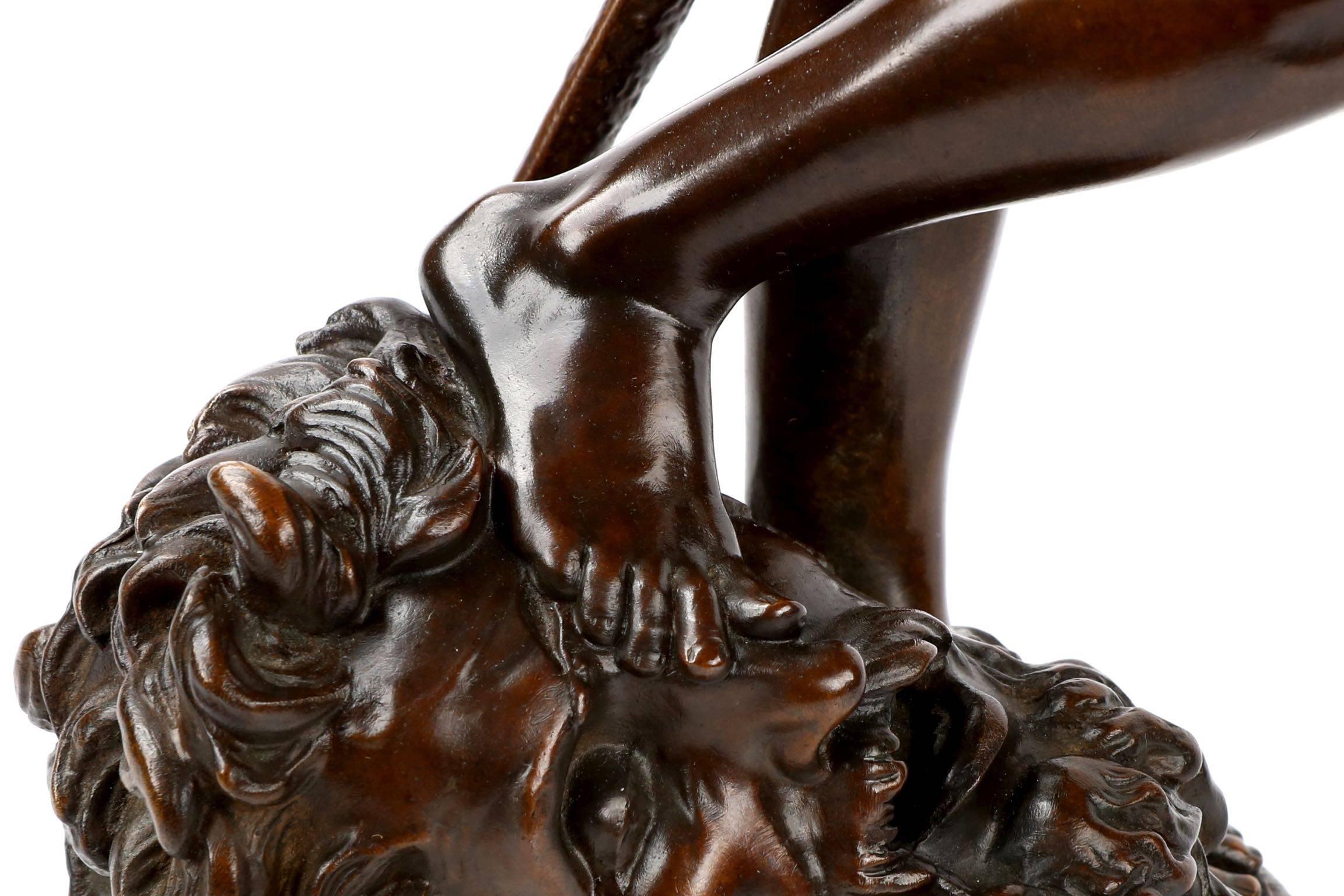 Antonin Mercie French Bronze Sculpture of David Vainqueur, Barbedienne 1