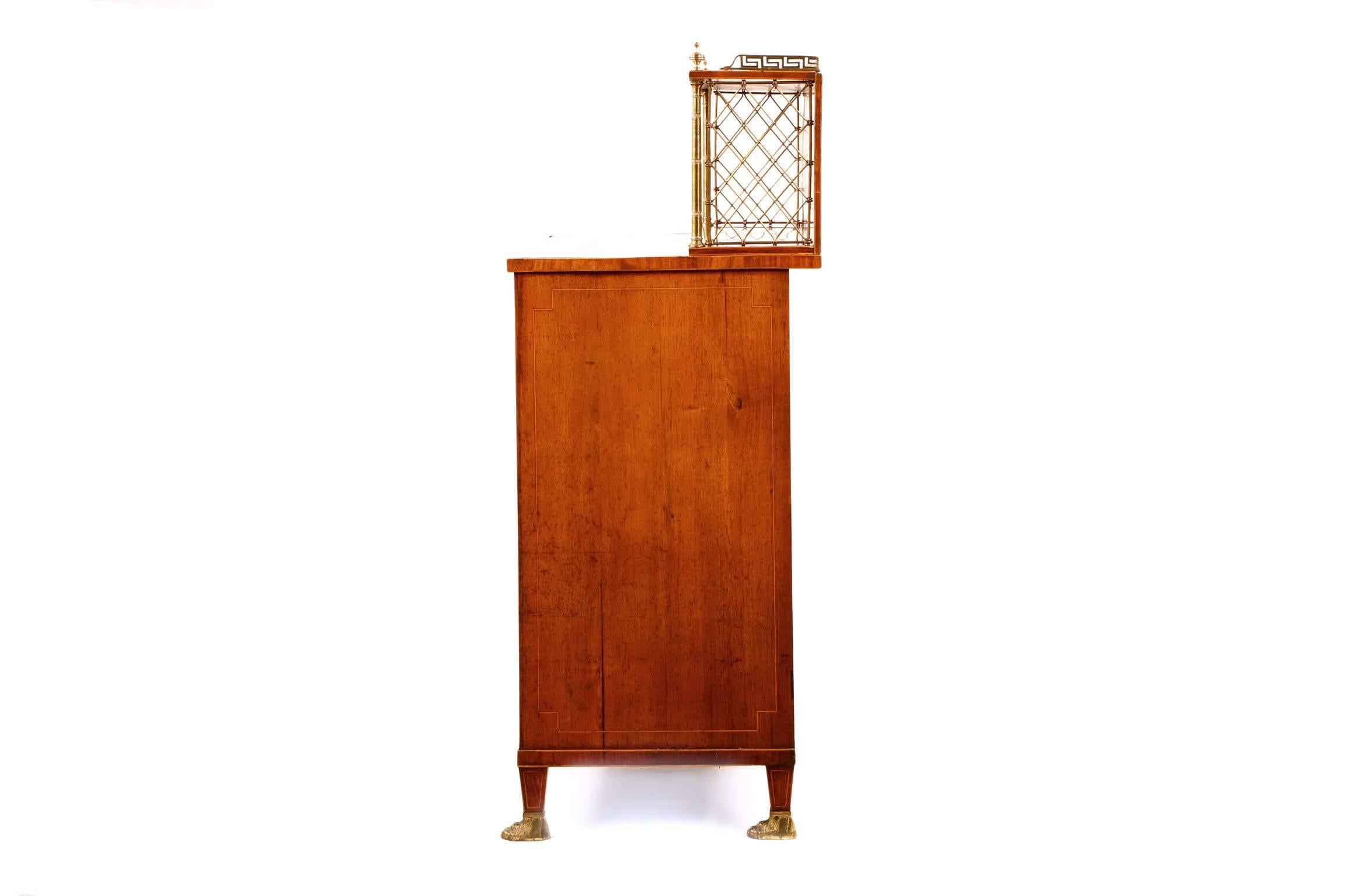 Early 19th Century Regency Brass Inlaid Rosewood Chiffonier Cabinet in Manner of John Mclean