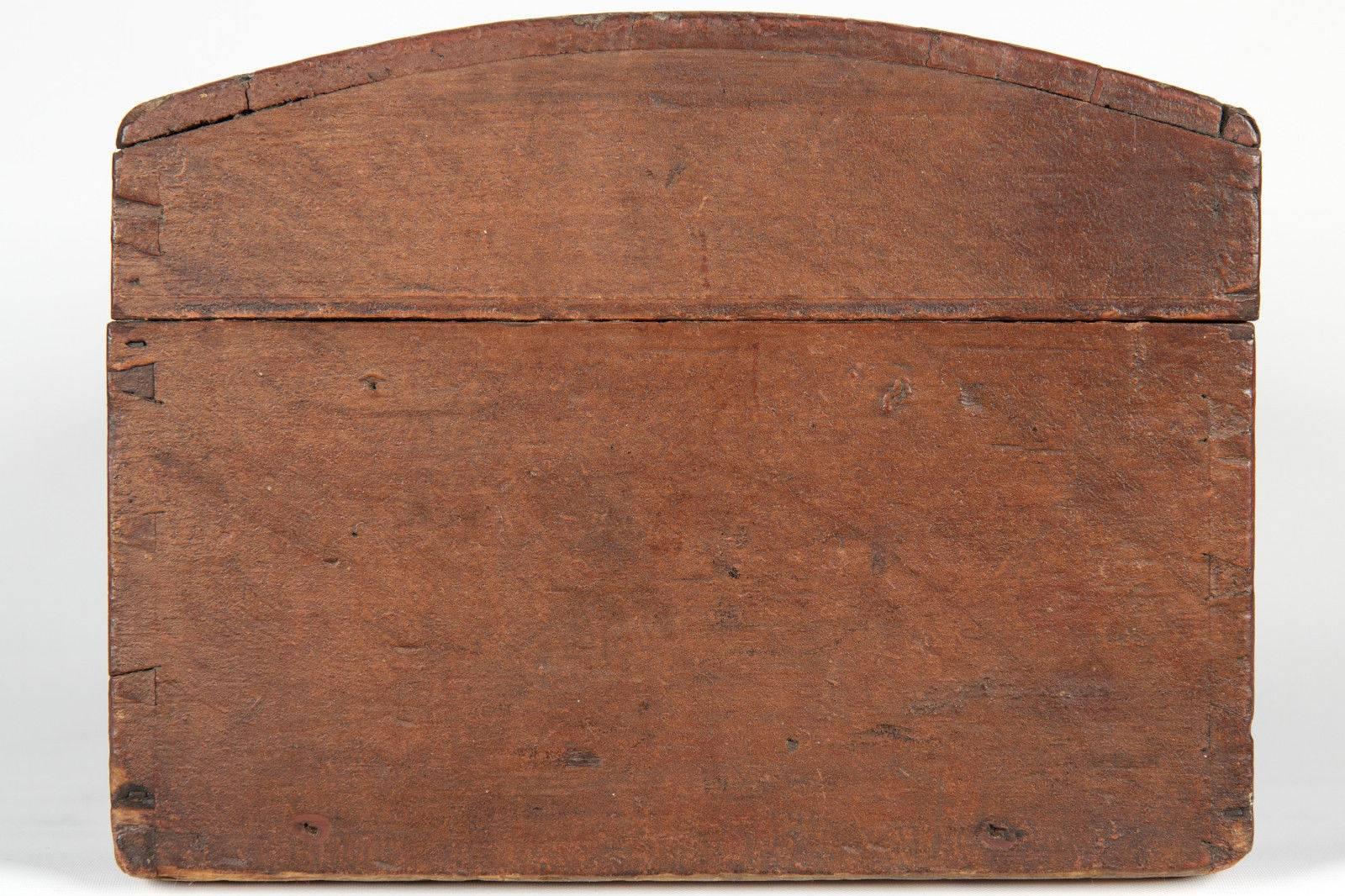 Hand-Painted 19th Century Americana Folk Art Dovetailed Document Box, circa 1830-1850