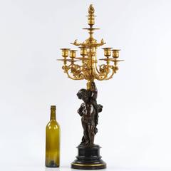 Pair of Victor Paillard French Bronze Candelabra circa 1880