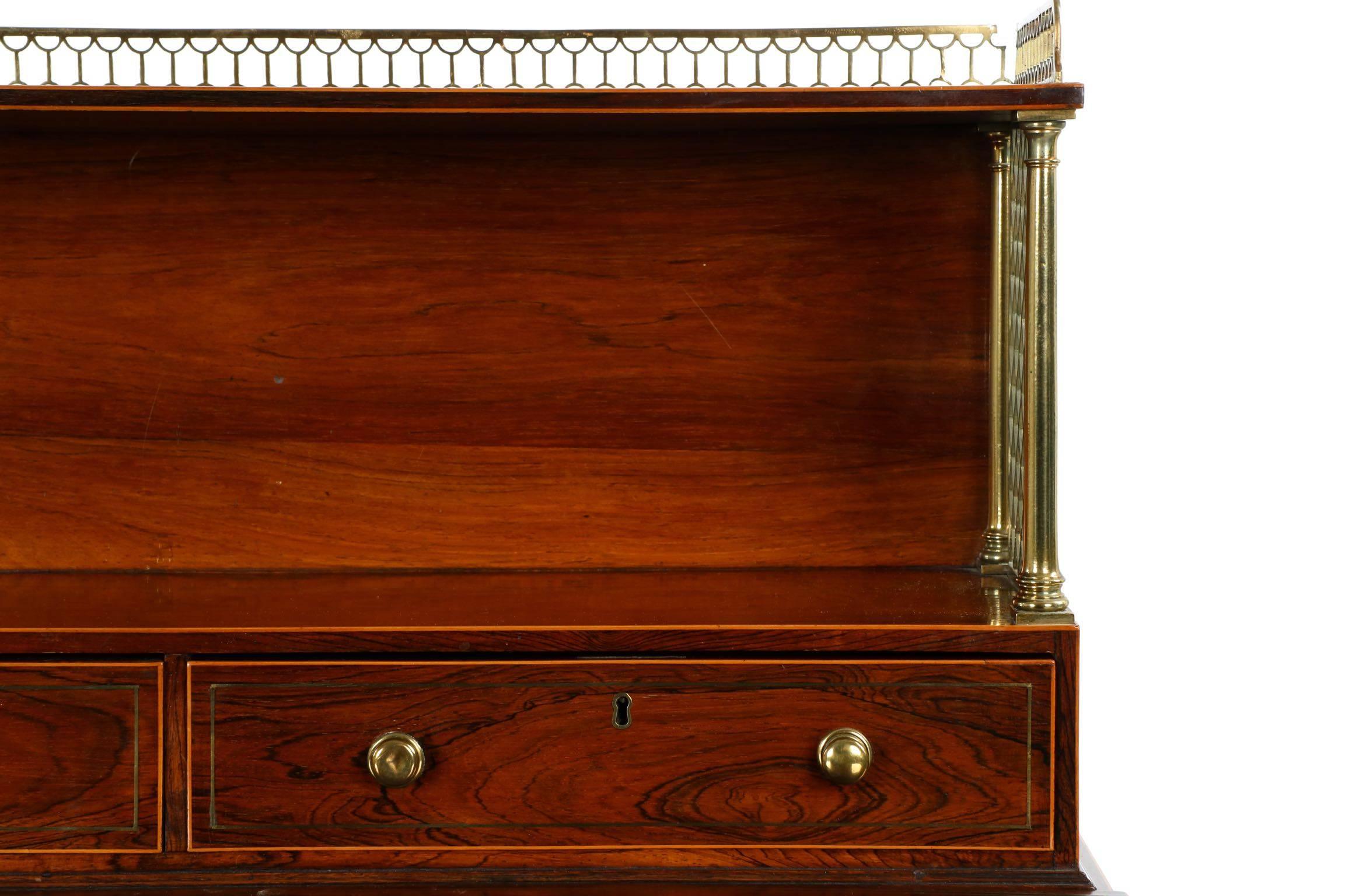Regency Rosewood Bonheur du Jour Antique Writing Desk, English circa 1820 5