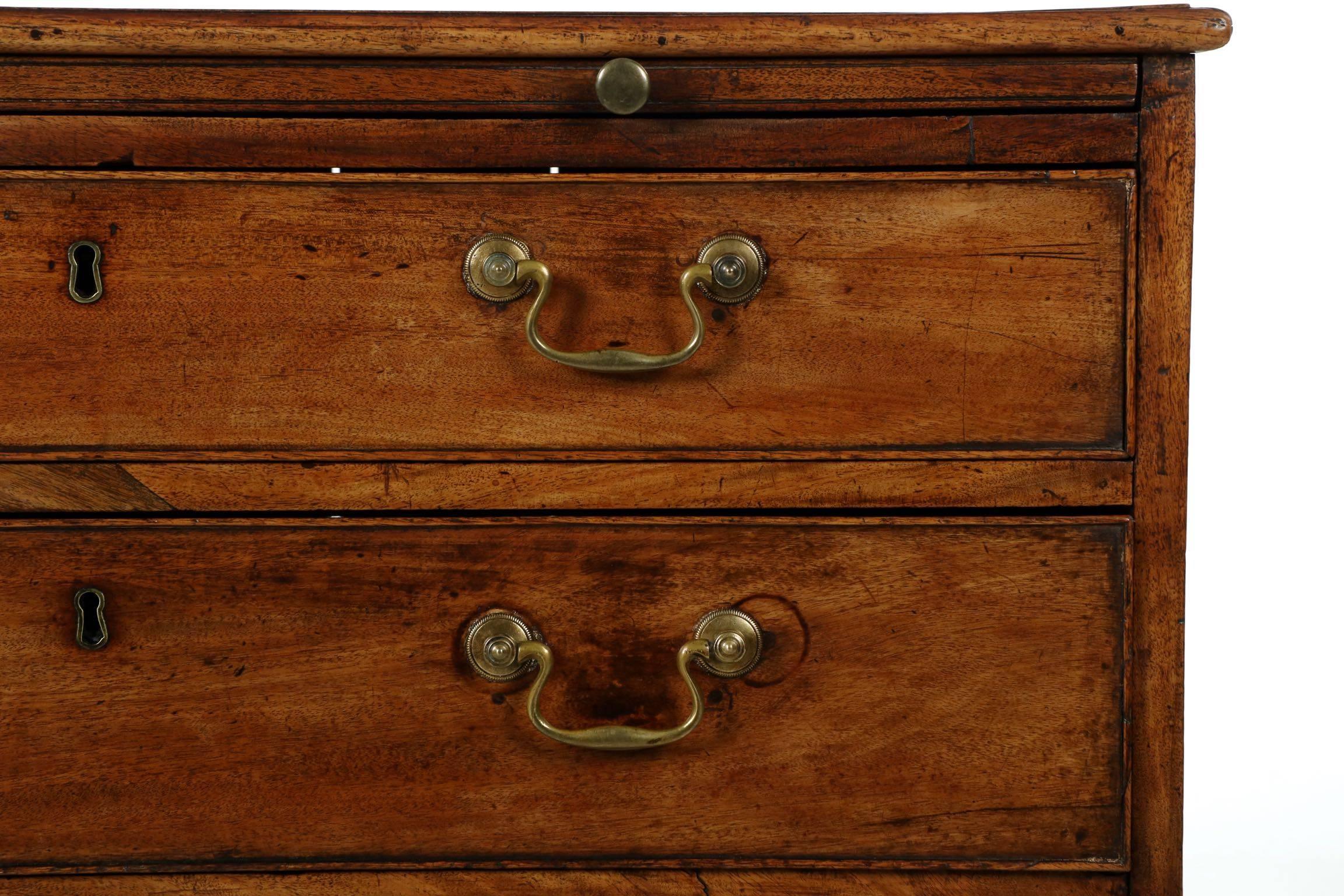English George III Period Mahogany and Pine Chest of Drawers, England, circa 1760