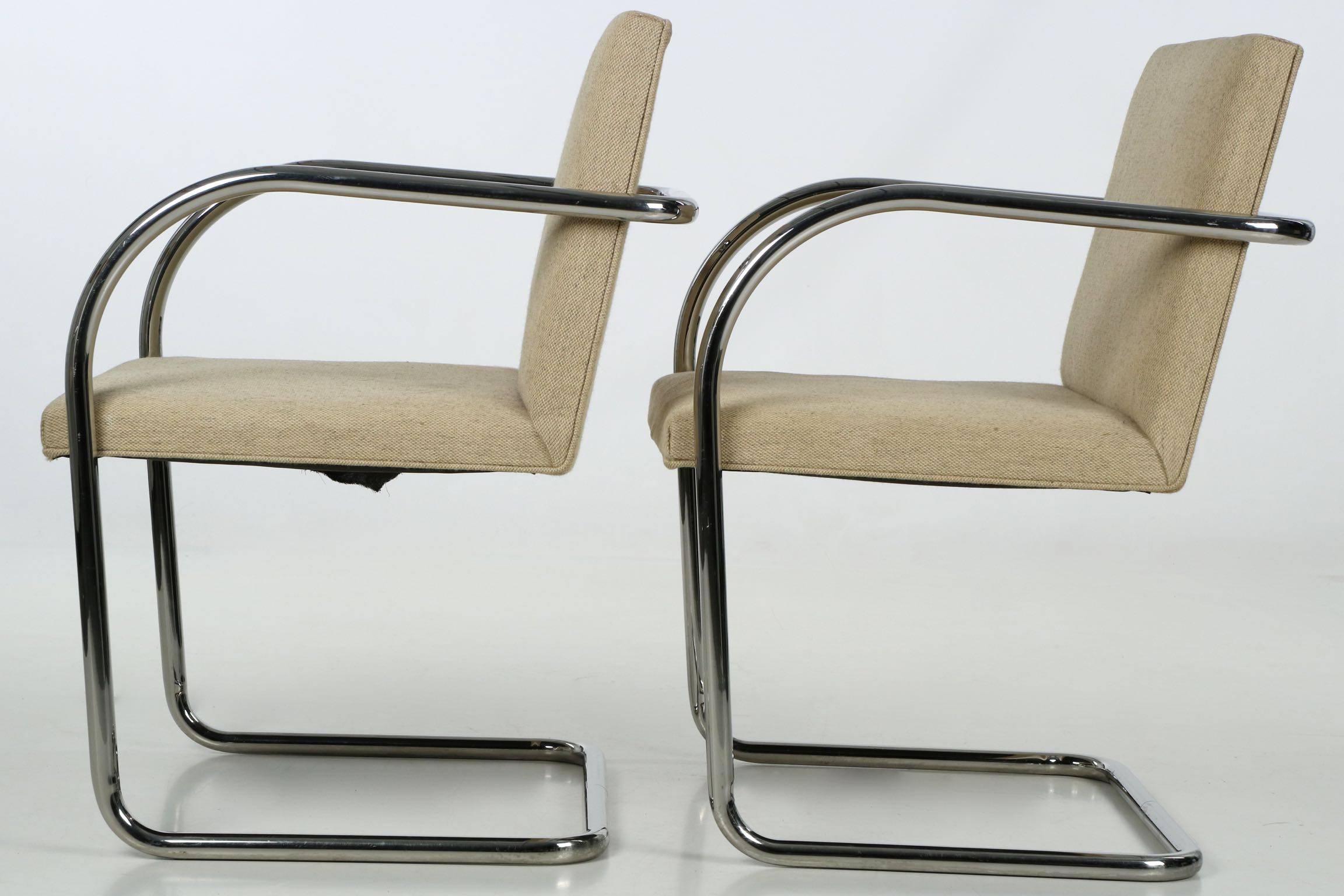 Six Ludwig Mies van der Rohe for Knoll BRNO Chrome Dining Chairs, circe 1979 In Excellent Condition In Shippensburg, PA