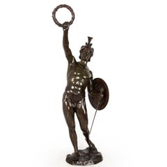 German School Bronze Sculpture of Victorious Achilles circa 1900