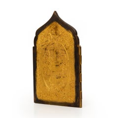 Fine Russian Old Believers Tetraptych Copper Icon with 20 Devotional Panels