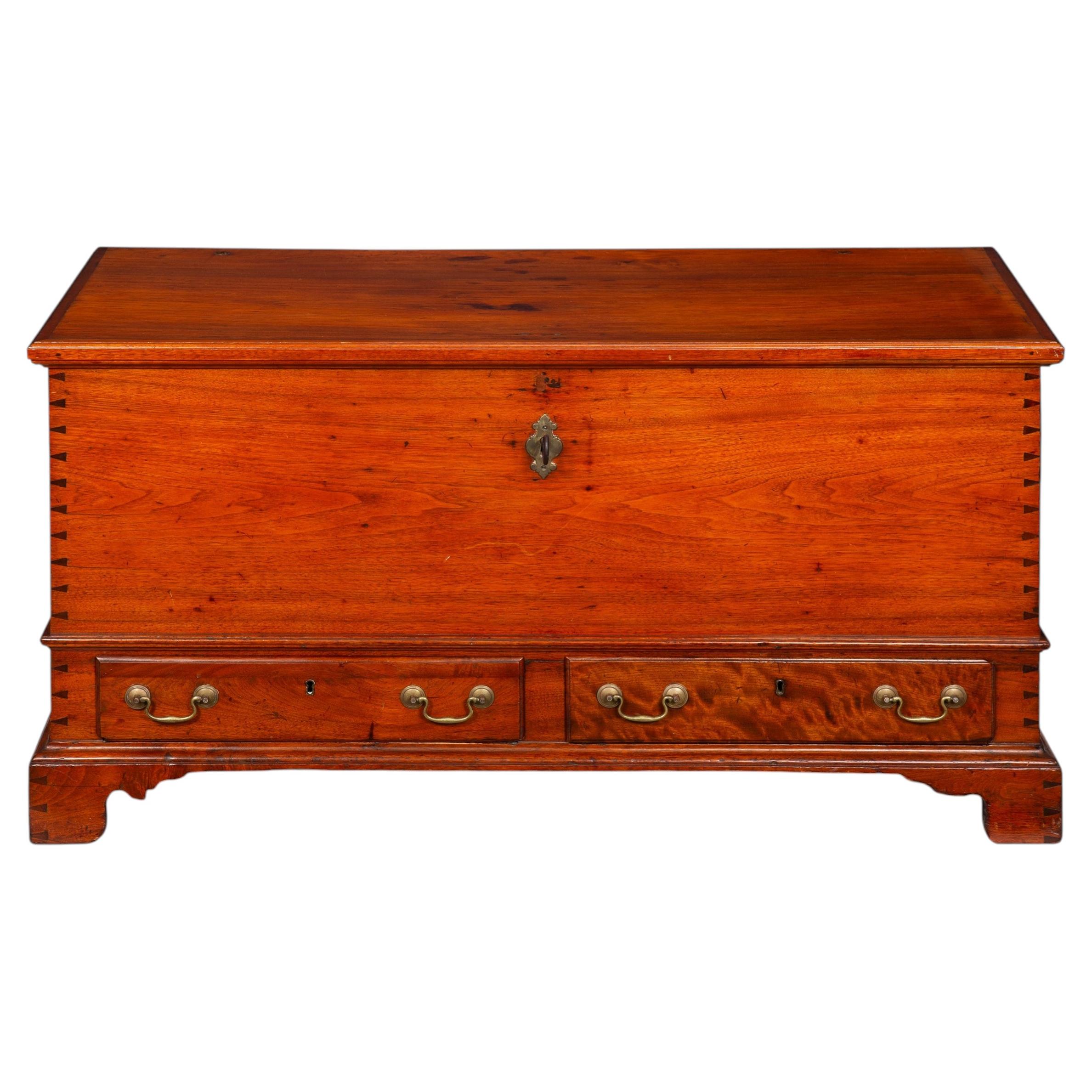 Coffre à couvertures américain de style Chippendale en noyer, XVIIIe siècle, vers les années 1780 en vente