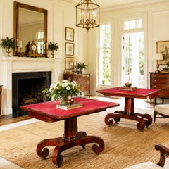 Fine Pair of American Classical Mahogany Card Tables, Massachusetts ca. 1820