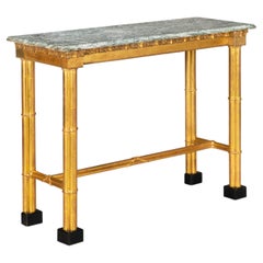 Neoclassical Simulated Bamboo Giltwood Console Pier Table, 20th century