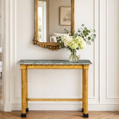 Neoclassical Simulated Bamboo Giltwood Console Pier Table, 20th century