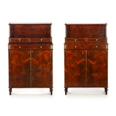 Pair of English Regency Rosewood Bookcase Cabinets att. John McLean c. 1820