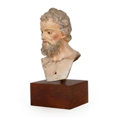 19th Century Italian Polychromed Terracotta Bust of a Saint