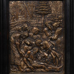 Rare Italian Renaissance 16th Century Bronze Plaque “The Lamentation of Christ"