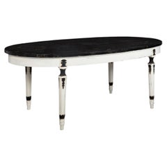 Napoleon III Ovular Dining Table with Nero Portoro Marble Top
