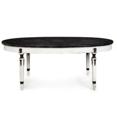 Napoleon III Ovular Dining Table with Nero Portoro Marble Top