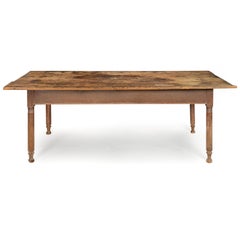 Farmtisch aus bemaltem Kiefernholz im American-Primitive-Stil, 19. Jahrhundert