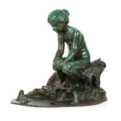 American Bronze Sculpture Fountain “Undine” (1914) by Edward Berge