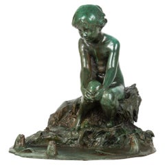 American Bronze Sculpture Fountain “Undine” (1914) by Edward Berge