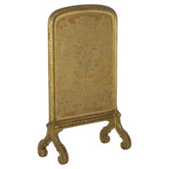 French Louis XVI Style Carved Giltwood Fire Screen c. 1900