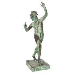 Sculpture en bronze du Grand Tour italien « Le faune dansant de Pompéi », d'après un modèle antique