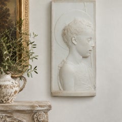 Sculpture en marbre sculpté représentant saint Jean-Baptiste, datant des années 1860, issue du Grand Tour italien