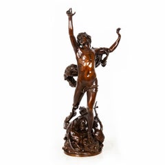 Barbedienne French Bronze Sculpture “Sorrow of Orpheus” by Raoul Verlet