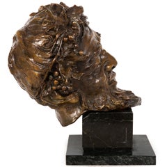Italian Realist Bronze Bust of a Satyr Faun attributed to Vincenzo Gemito